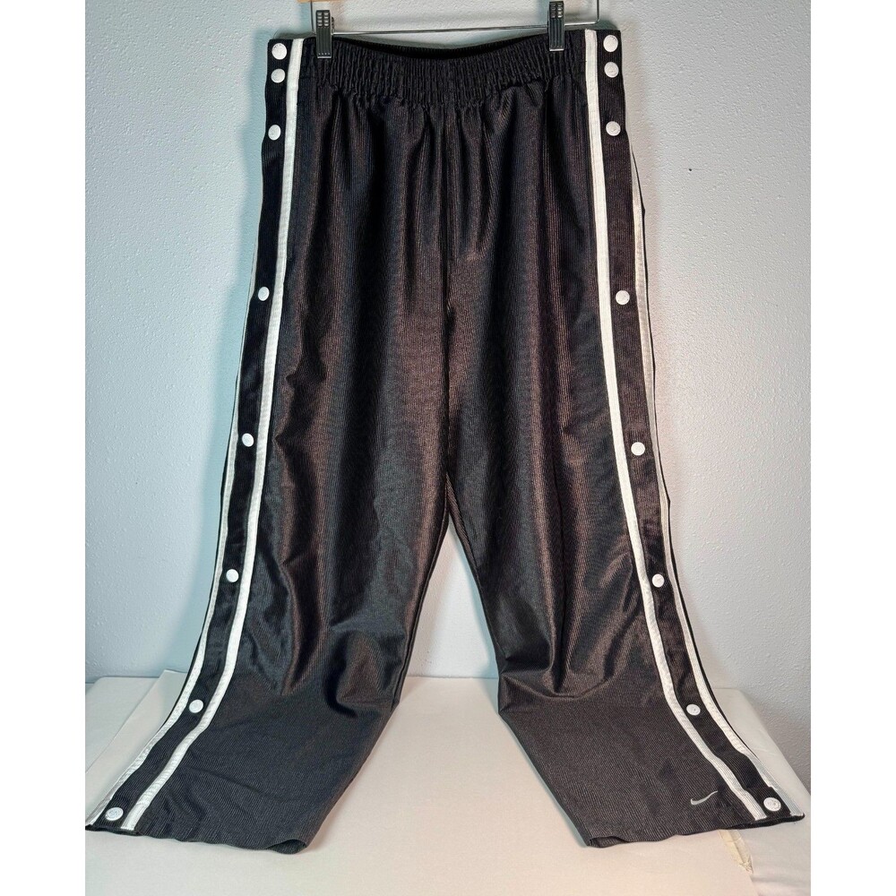Vintage Nike Tearaway Snap Basketball Warm Up Pants Men’s M Black Y2K